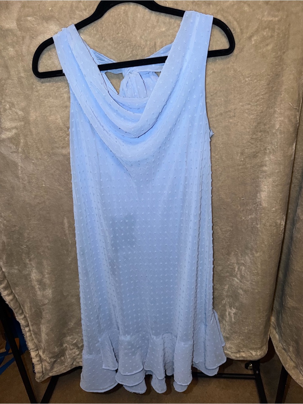 Signature by Robbie Bee Light Blue Sleeveless Midi Dress with Back Tie